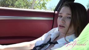 Mazy, your college girl, gets a driving lesson from you