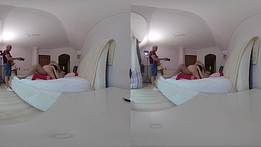 Lana Wolf's VR Gangbang Audition, Blonde Bombshell Double Penetrated!
