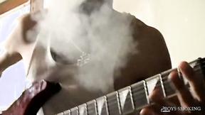 ”BoysSmoking: Axel Smokes Heavy While Rocking Out & Stroking His Meat”