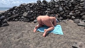 Outdoor Doggy Style Masturbation on the Beach