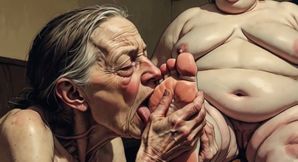 90 Year Old Granny Licking &amp; Sucking BBW Big Feet - Very Aroused