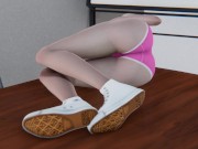 Busty secretary masturbates in the office - 3D Porn