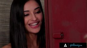 GIRLSWAY Emily Willis Must Steal The Dean's Panties In The Locker Room As Her Sorority Initiation