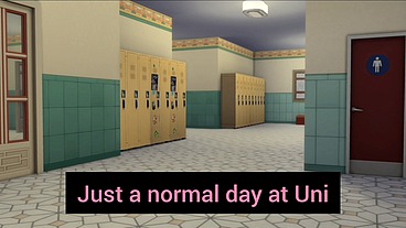 Gabby blowbang at college lockers