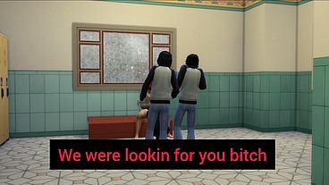 Gabby blowbang at college lockers