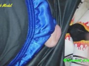 SK Punching my balls with my right fist in shiny Sk8erboy gear 1