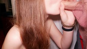 Sensual Blowjob From Stepsister With Cum In Hair