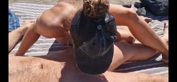 public cock sucking on the beach in Tenerife