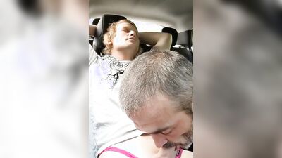 Sucking and swallowing a young straight guy in the car