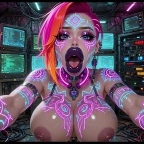 Cyberpunk Style Women Bouncing Boobs, Ai Animation