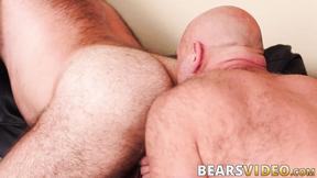 ”Bear sucks off his BF & then licks on his anus”