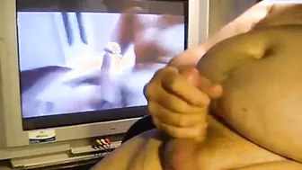 Bear Watching Studs Wanking and Stroking His Cock