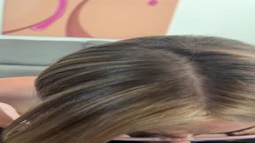 blonde busty teen graycee baybee sucks me off on break from filming