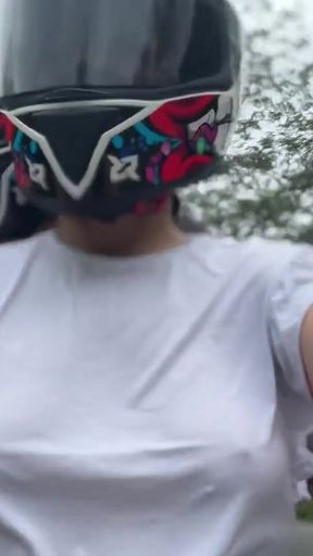 Picking up my favorite DIDI client without a bra!   Clip 1