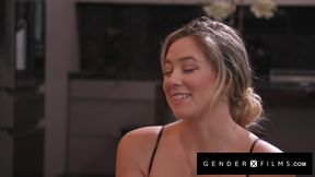 GENDERX FILMS - Hot Wifey Watches Trans Babe Flip Fuck Her Husband Back To Life