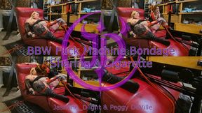 Jasmine_Dlight & Peggy DeVille - BBW Fuck Machine Bondage: Sharing A Cigarette