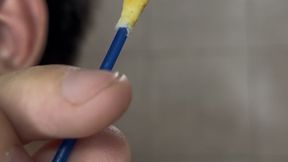 Close-up: Ear excavation, cleaning and massage. Ears fetish ear fetish