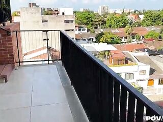 Small Colombian Stepsister Goes from Jacuzzi to Couch to Suck Dick, Naty Delgado - POVLatinGirl