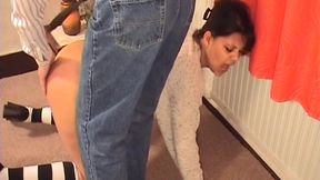 Mature Brunette MILF Takes Deep Anal While Caned