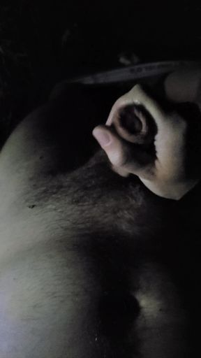 Huge Cumshot by the Side of the Road at Night