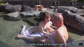 Pale And Perfect With Huge Butt Outdoor Mixed Bathing Seduction With Jun Suehiro And Suehiro Jun