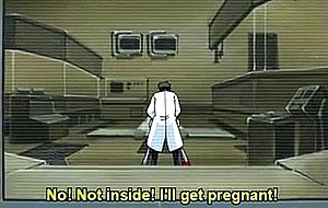 Hentai rubbing her huge melon boobs by dirty doctors