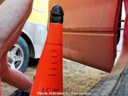 Private Video, Taking XL Cone Toy Mod Outdoors at Work Alone