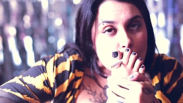 Foot Goddess Smoking & Burping