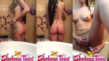 Young amateur girl masturbating in the shower