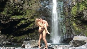 Enamoring Anikka Albrite makes love by the waterfall