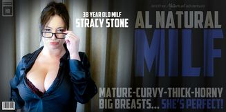 All natural, curvy big breasted thick MILF Stracy Stone loves to show us all her naughty side