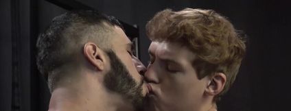 Inked lover grants submissive twink endless cock for him to play with