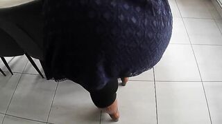 Tape Point Of View! Stepmom's gigantic booty inside tight dress screwed inside the living room!