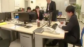 Japanese Office Lady's Group Sex with Big Tits and Deep Throat