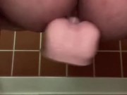 fat male solo is dildo pistoning hard