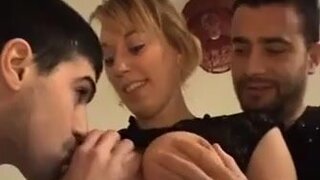 French pornographic starlet in a group-glimpse