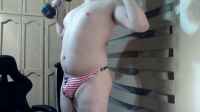 Hot jock shows off his patriotism on cam