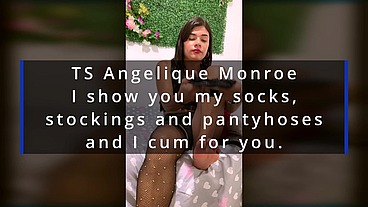 TS Angelique Monroe - I show you my stockings and cum