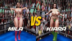 Big tit topless female pro wrestling: Kiara Lara vs Mila Miracle 720p
