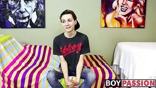 Salami interviewed and toyed by horny teen in hot solo scene