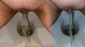 Morning compilation of yellow pee! A beautiful girl in various lingerie!