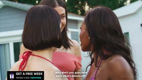 GIRLSWAY - Naughty Natalie Brooks Oils Up Besties Nicole Kitt &amp; Lucy Lotus For Hot Bikini Photoshoot