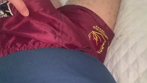 Rugby footy shorts fetish jerk off and blow