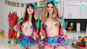 ”Molly Little & Lana Smalls Tempt Step Sibling with Their Playful Piñata Party”