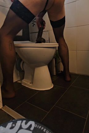 Sissy in Stockings Rides Her Dildo Pt1