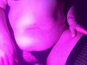 BBW rides dildo in thigh high socks