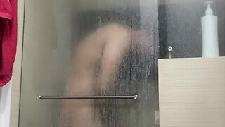 Catching my bear cousin naked in the shower: a colombian boys gym public shower adventure!