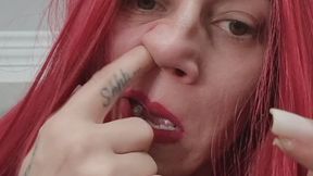 Extreme Nose Picking Fetish Close Up Shameless Nostril Play Domination POV