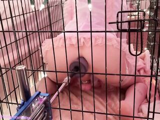 sissy gets caged and tutored by a femboy