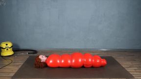 Red inflatable bondage with red straps